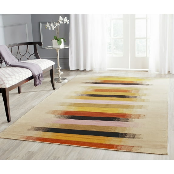 SAFAVIEH Dhurries Harland Geometric Area Rug, Beige/Multi, 8' x 10'