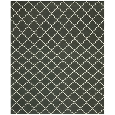 SAFAVIEH Dhurries Hector Geometric Wool Area Rug, Chocolate/Ivory, 3' x 5'