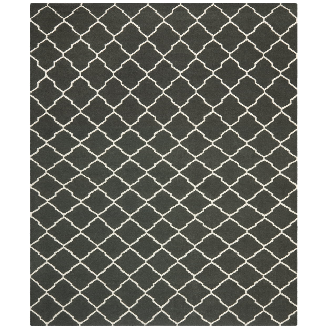 SAFAVIEH Dhurries Hector Geometric Wool Area Rug, Chocolate/Ivory, 8' x ...