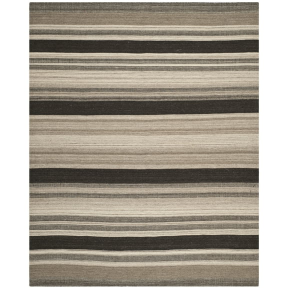 SAFAVIEH Dhurries Henrika Geometric Area Rug, Natural/Black, 9' x 12'