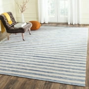 SAFAVIEH Dhurries Joetta Geometric Area Rug, Blue/Ivory, 4' x 6'