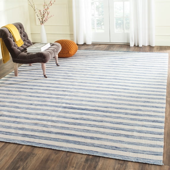 SAFAVIEH Dhurries Joetta Geometric Area Rug, Blue/Ivory, 6' x 9'
