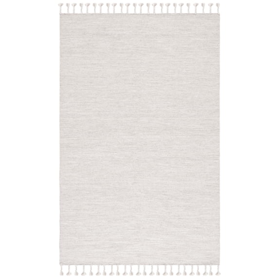 SAFAVIEH Dhurries Ksenija Solid Wool Area Rug, Beige, 5' x 8'