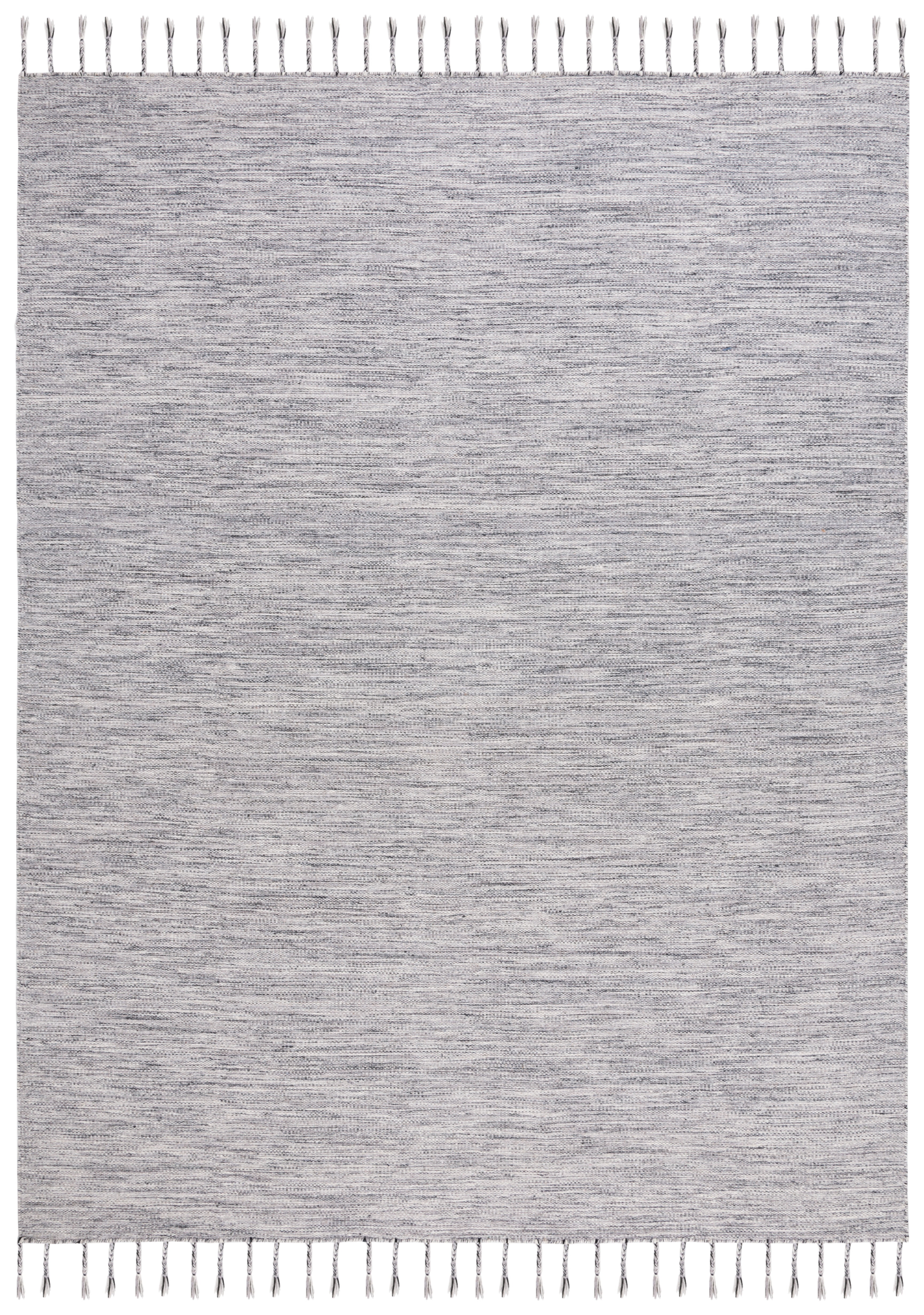 SAFAVIEH Dhurries Ksenija Solid Wool Area Rug, Dark Grey/Beige, 8' x 10'