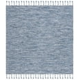 thumbnail image 1 of SAFAVIEH Dhurries Ksenija Solid Wool Area Rug, Navy/Beige, 6' x 6' Square, 1 of 8