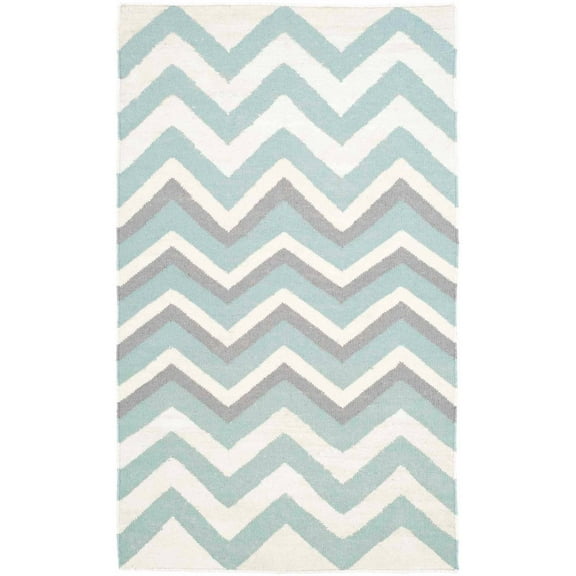 SAFAVIEH Dhurries Marisa Geometric Area Rug, Blue/White, 3' x 5'