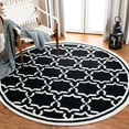 thumbnail image 1 of Safavieh Dhurries Myles Geometric Area Rug, Black/Ivory, 8' x 8' Round, 1 of 10