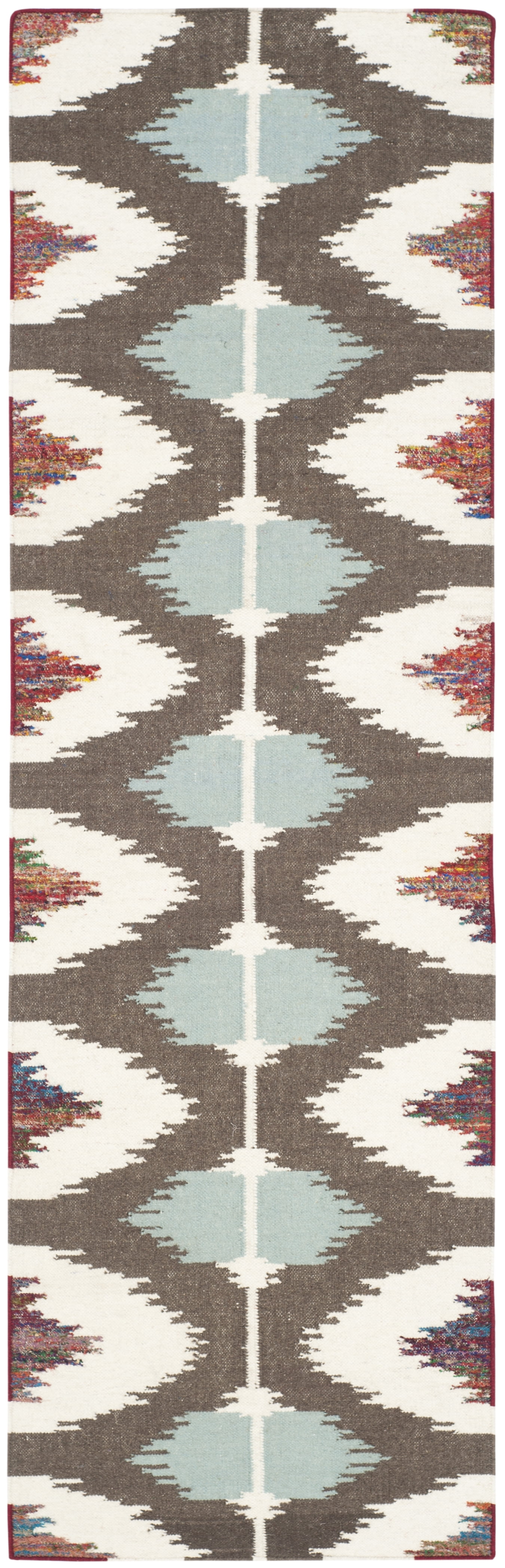 Handwoven Geometric Multicolor Wool Area Rug