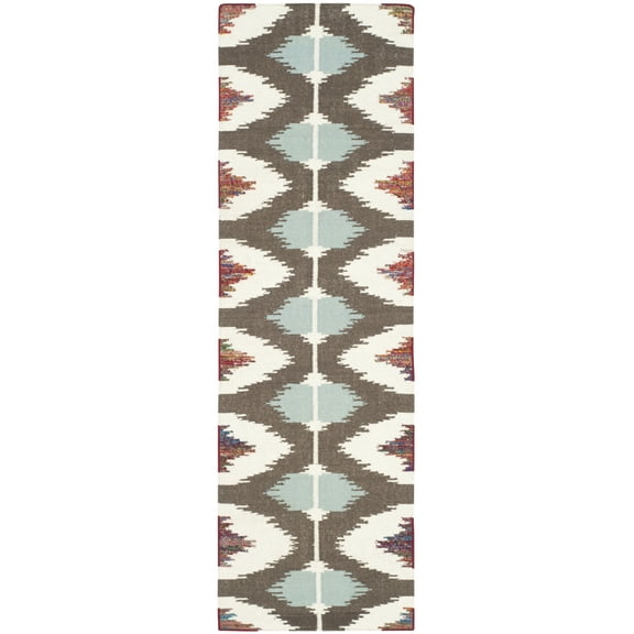SAFAVIEH Dhurries Raynard Geometric Runner Rug, Multi, 2'6" x 8'