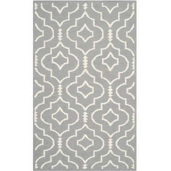 SAFAVIEH Dhurries Slater Geometric Area Rug, Grey/Ivory, 6' x 9'