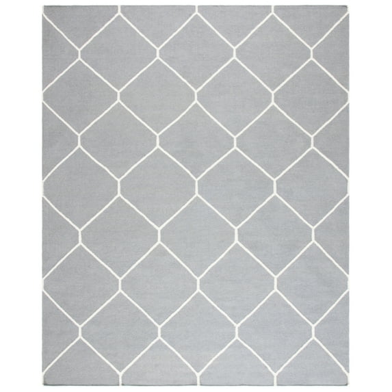 SAFAVIEH Dhurries Solomon Geometric Area Rug, Grey/Ivory, 3' x 5'