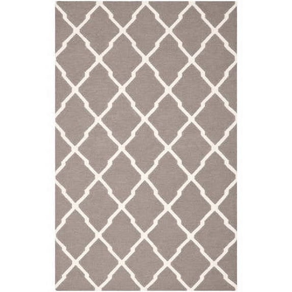 SAFAVIEH Dhurries Tabitha Geometric Area Rug, Dark Grey/Ivory, 9' x 12'