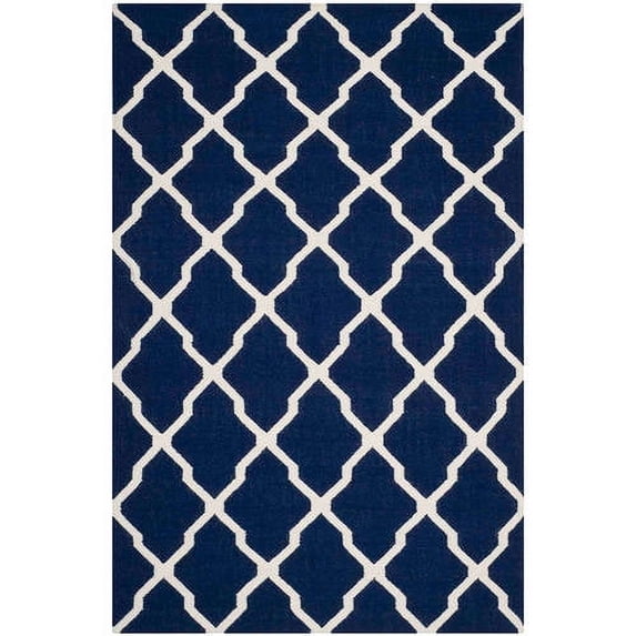 SAFAVIEH Dhurries Tabitha Geometric Area Rug, Navy/Ivory, 8' x 10'