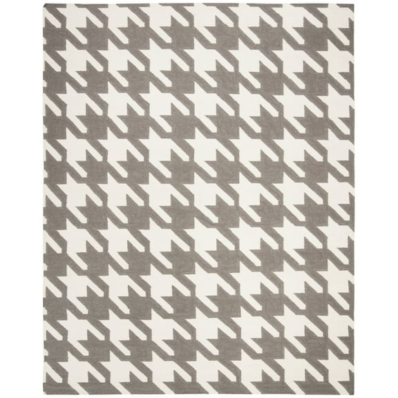 SAFAVIEH Dhurries Tara Geometric Area Rug, Grey/Ivory, 2'6" x 4'