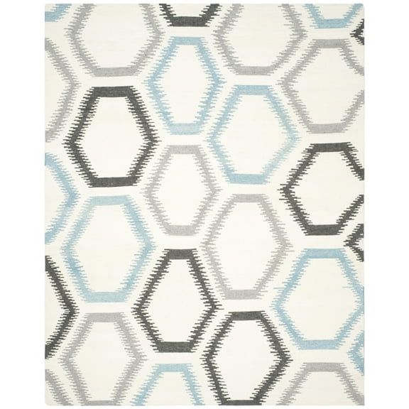 SAFAVIEH Dhurries Taryn Geometric Area Rug, Ivory/Multi, 5' x 8'
