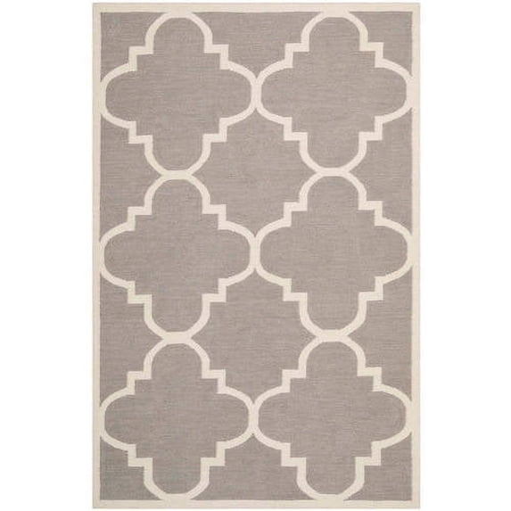 SAFAVIEH Dhurries Tobias Geometric Area Rug, Grey/Ivory, 9' x 12'