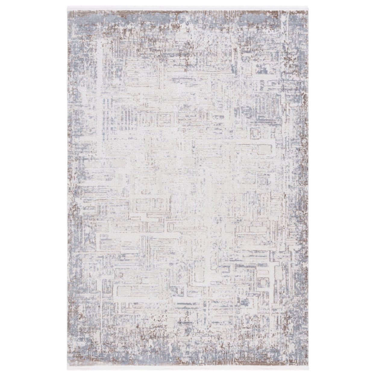 SAFAVIEH Dhurries Toria Geometric Wool Area Rug, Ivory/Purple, 3' x 5'