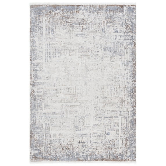 SAFAVIEH Dhurries Toria Geometric Wool Area Rug, Ivory/Purple, 4' x 6'