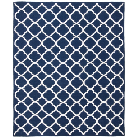 SAFAVIEH Dhurries Ulysses Geometric Area Rug, Navy/Ivory, 4' x 6'