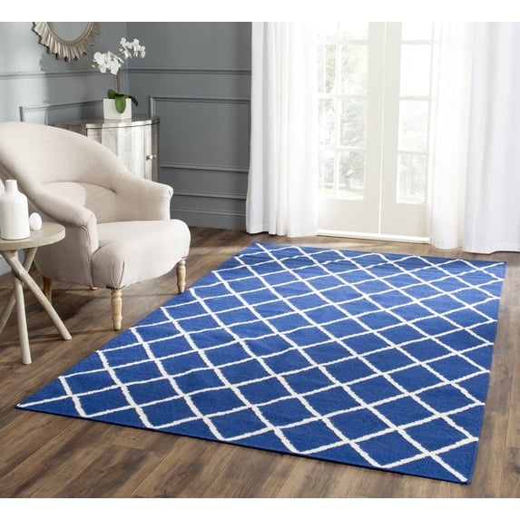 Safavieh Dhurries Victor Geometric Area Rug, Dark Blue, 6' x 6' Square