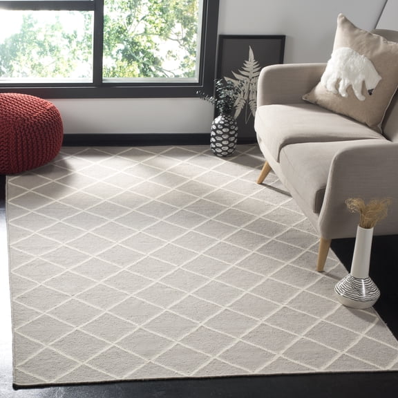 Safavieh Dhurries Victor Geometric Area Rug, Gray/Ivory, 8' x 10'