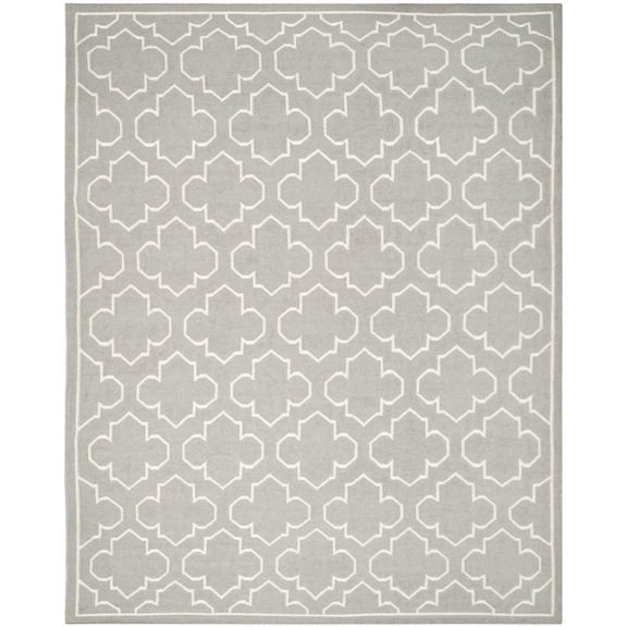 SAFAVIEH Dhurries Walter Geometric Area Rug, Grey/Ivory, 2'6" x 4'