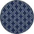 thumbnail image 1 of SAFAVIEH Dhurries Walter Geometric Area Rug, Navy/Ivory, 7' x 7' Round, 1 of 11