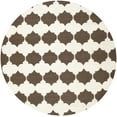 thumbnail image 1 of SAFAVIEH Dhurries Warren Geometric Area Rug, Brown/Ivory, 7' x 7' Round, 1 of 3