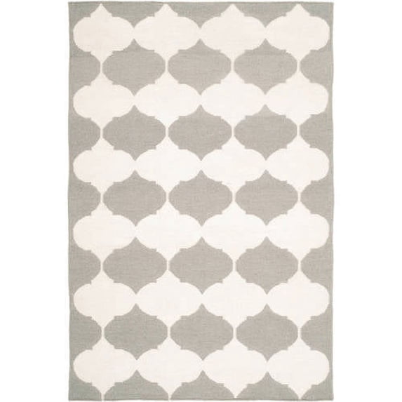 SAFAVIEH Dhurries Warren Geometric Area Rug, Grey/Ivory, 5' x 8'