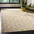 thumbnail image 1 of Safavieh Dhurries Weldon Geometric Wool Area Rug, Ivory/Yellow, 6' x 6' Square, 1 of 8