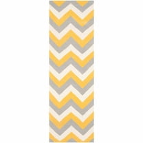 SAFAVIEH Dhurries Wenona Geometric Runner Rug, Gold/Grey, 2'6" x 6'