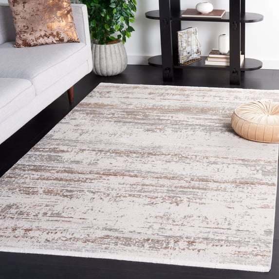 Safavieh Diamond Lecia Distressed Polyester Area Rug, Beige/Gray Brown, 5'3" x 7'6"