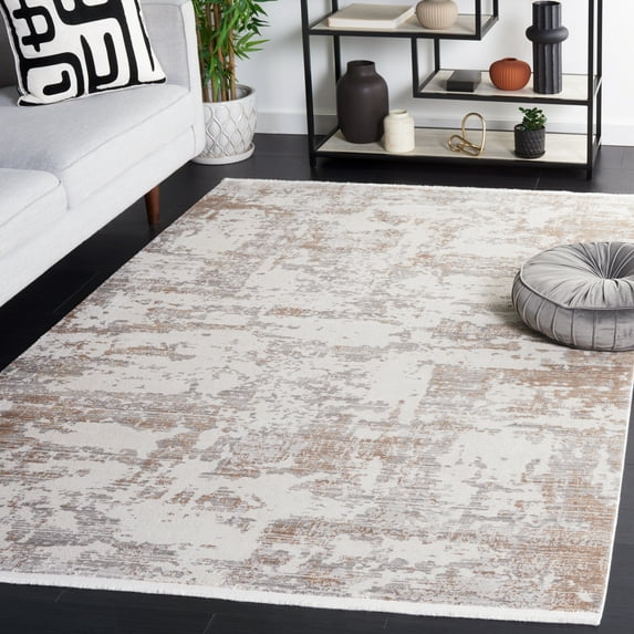 Safavieh Diamond Marshall Distressed Polyester Area Rug, Beige/Brown, 4' x 6'
