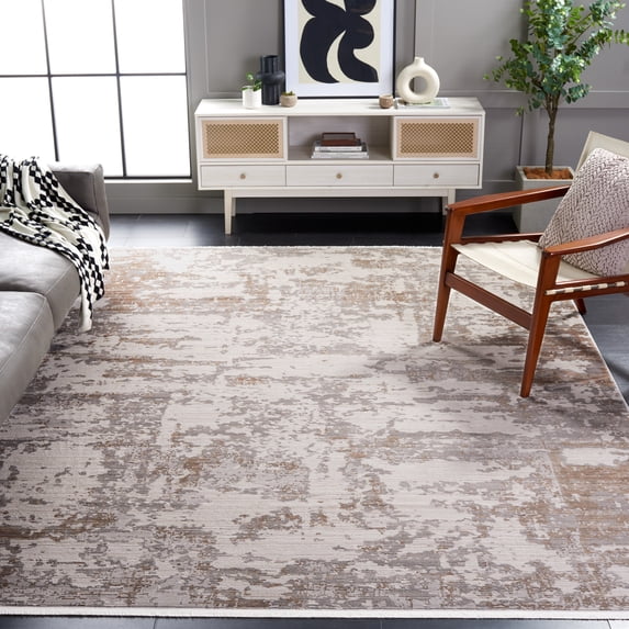 Safavieh Diamond Marshall Distressed Polyester Area Rug, Beige/Brown, 9' x 12'