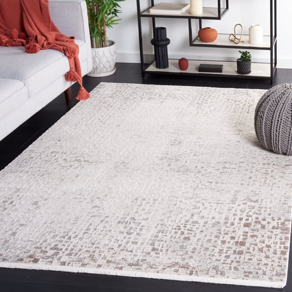 Safavieh Diamond Terrence Distressed Polyester Area Rug, Beige/Gray, 4' x 6'