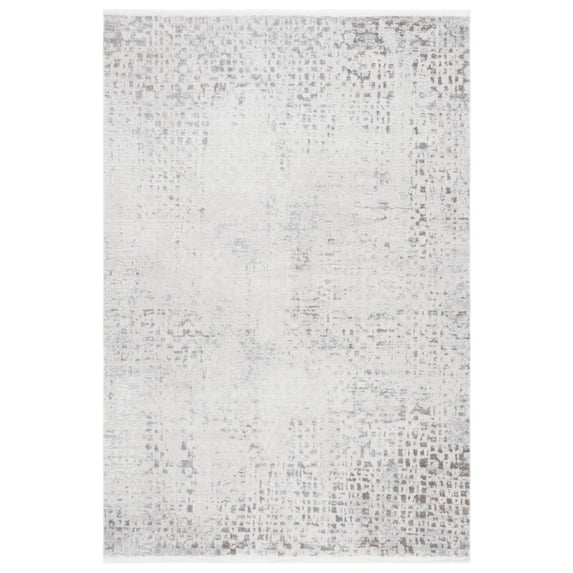 SAFAVIEH Diamond Terrence Distressed Polyester Area Rug, Beige/Grey, 5'3" x 7'6"