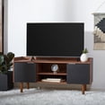thumbnail image 1 of SAFAVIEH Diara 2-Shelf 2-Door Media Stand Walnut / Black, 1 of 7