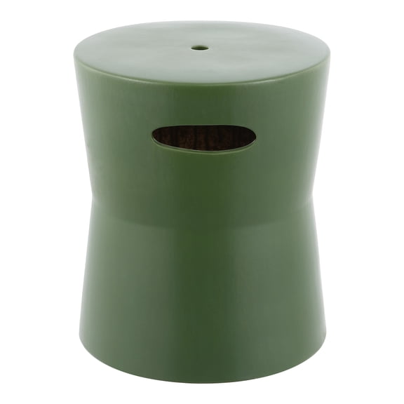 SAFAVIEH Dijera 16" Modern Solid Ceramic Garden Stool, Moss Green