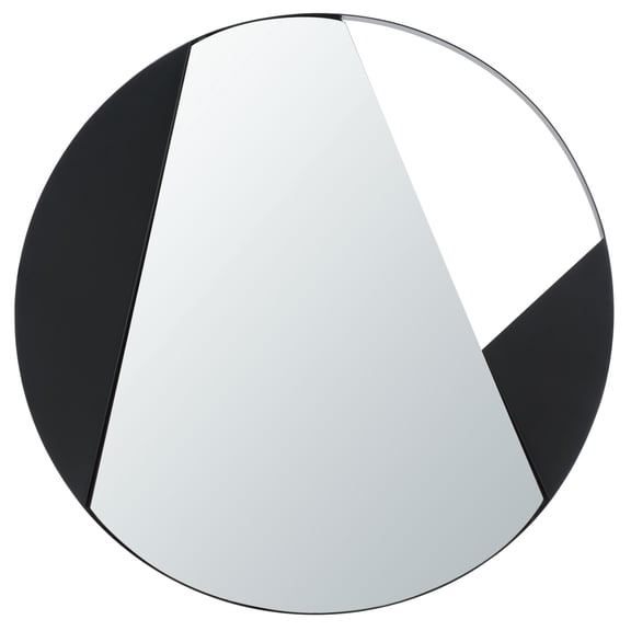 SAFAVIEH Dinas 28 in. Geometric Round Mirror, Matte Black
