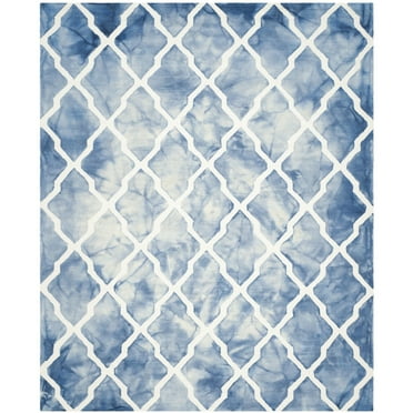SAFAVIEH Dip Dye Altan Distressed Wool Area Rug, Blue/Ivory, 4' x 6'