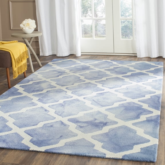 Safavieh Dip Dye Altan Distressed Wool Area Rug, Blue/Ivory, 4' x 6'