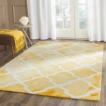 Safavieh Dip Dye Altan Distressed Wool Area Rug, Gold/Ivory, 5' x 8'