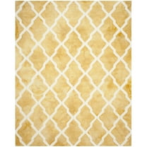 SAFAVIEH Dip Dye Altan Distressed Wool Area Rug, Gold/Ivory, 5' x 8'