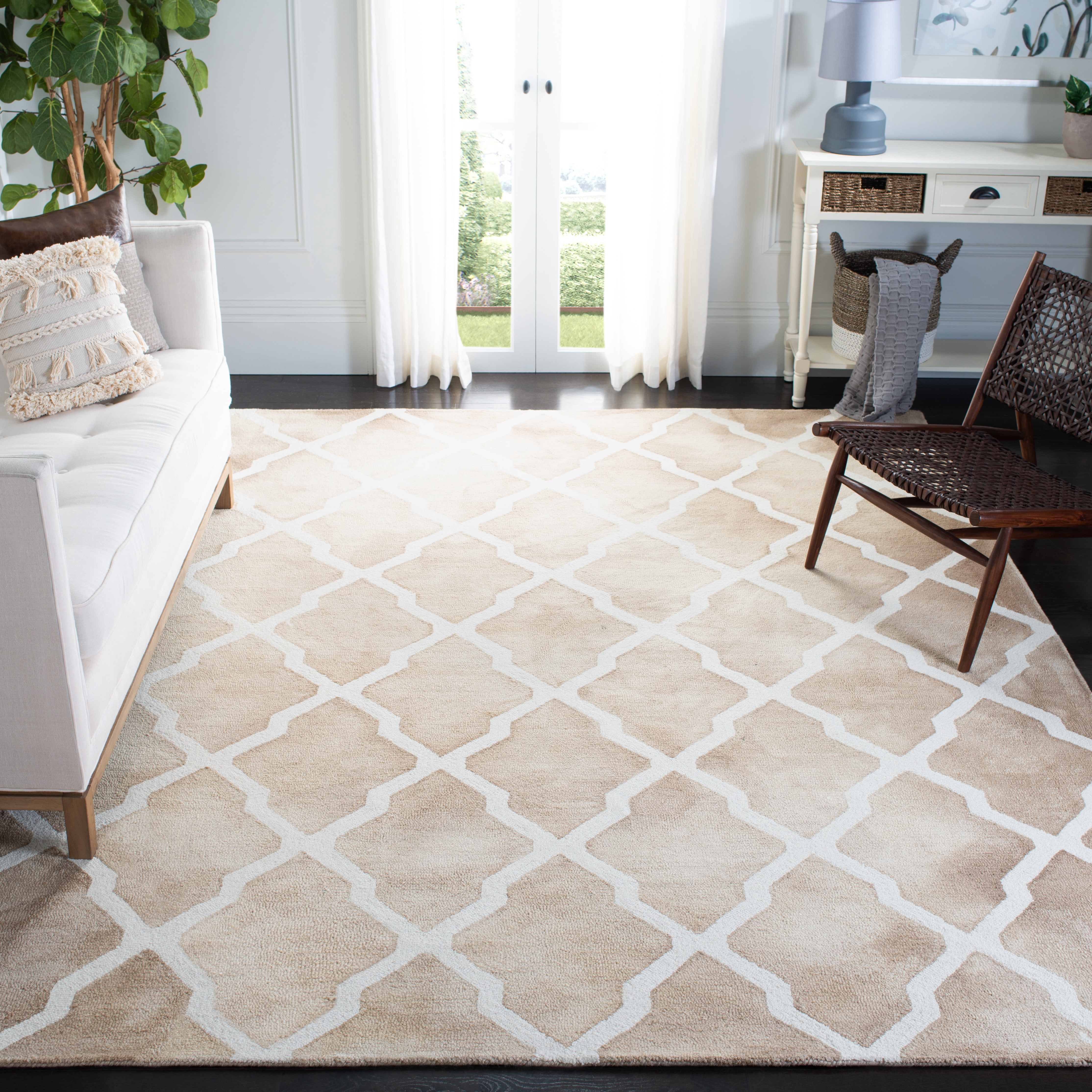Safavieh Dip Dye Altan Distressed Wool Area Rug, Beige/Ivory, 10' x 14'