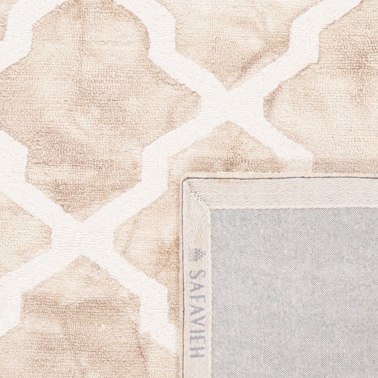 Ivory and Beige Hand-Tufted Wool Area Rug 2' x 3'