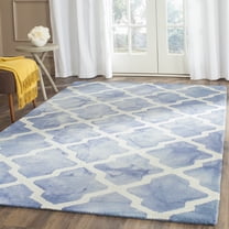 Safavieh Dip Dye Altan Distressed Wool Area Rug, Blue/Ivory, 5' x 8'