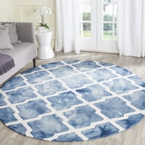 Safavieh Dip Dye Altan Distressed Wool Area Rug, Blue/Ivory, 7' x 7' Round