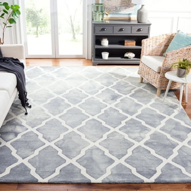 SAFAVIEH Dip Dye Altan Overdyed Geometric Area Rug, Grey/Ivory, 5' x 8'