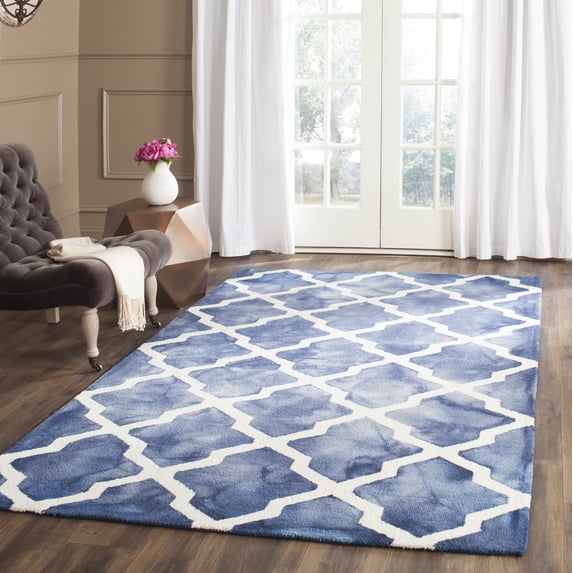 Safavieh Dip Dye Altan Distressed Wool Area Rug, Navy/Ivory, 5' x 8'