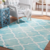 Safavieh Dip Dye Altan Distressed Wool Area Rug, Turquoise/Ivory, 3' x 5'